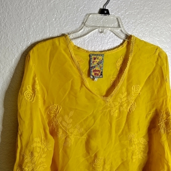 NWT Johnny Was Mandi Tunic Top Yellow Blouse sz M - Picture 3 of 10